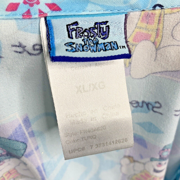 Frosty Snowman Let It Snow Scrub Top XL Women 2 Pocket AOP Medical Cartoon - Picture 2 of 5